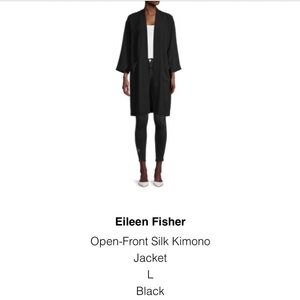 Eileen Fisher Black Kimono Jacket